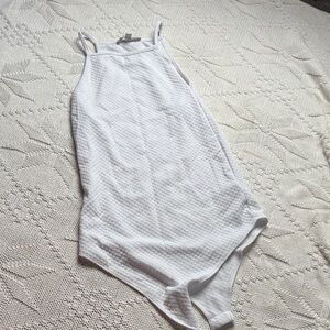 Gaze White Textured Bodysuit